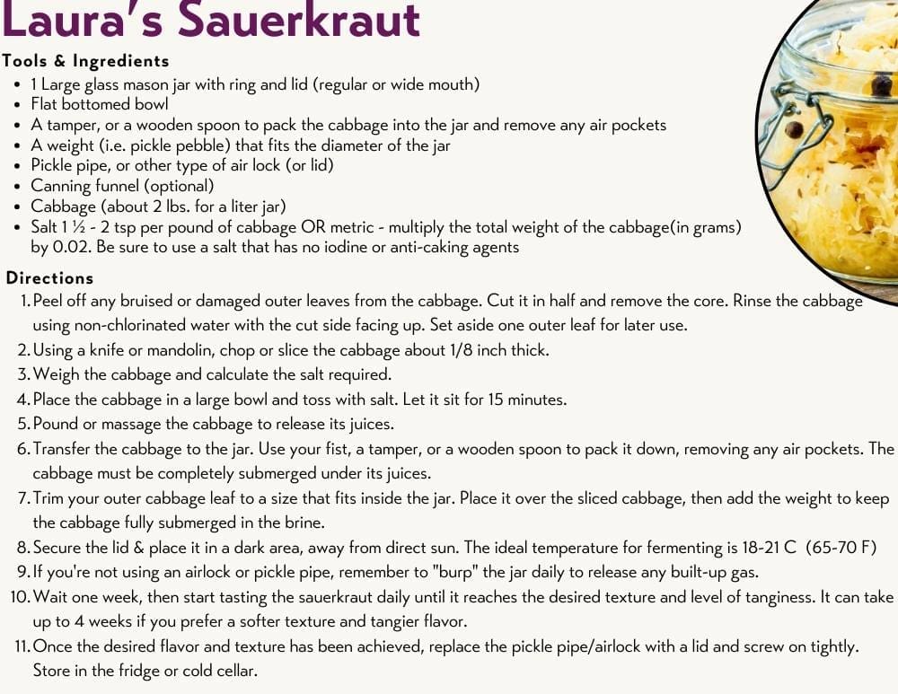 Sauerkraut csa style - Forsythe Family Farms