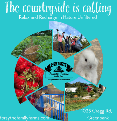 visit Forsythe Family Farms for fresh food, outdoor family farm fun experiences, farm tours, pick your own and seasonal events