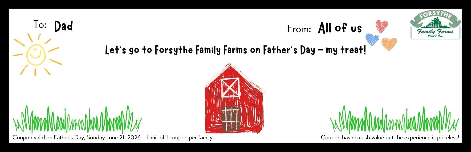 2026 Father's Day Ticket blank